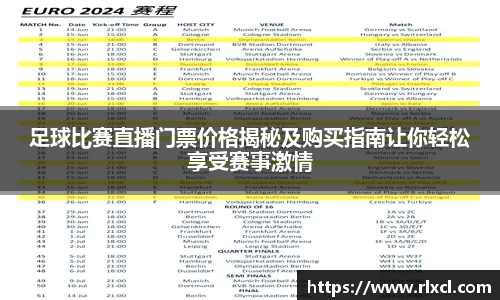 足球比赛直播门票价格揭秘及购买指南让你轻松享受赛事激情